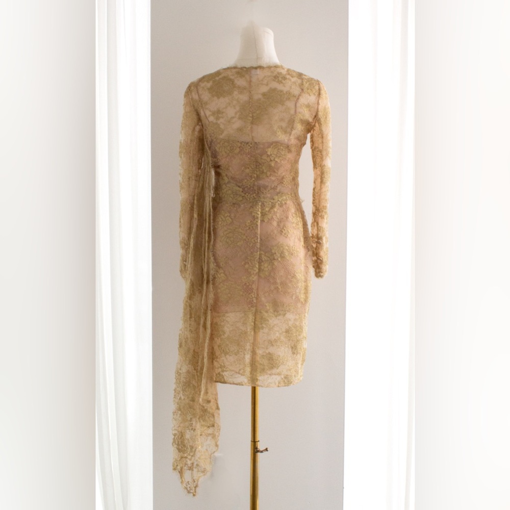 Chanel F/W 2020 Metiers D'Art Shimmery Gold Beige Lace Top Skirt 20A Suit - Picture 12 of 17